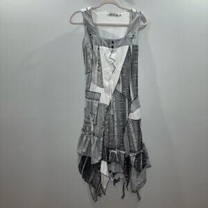 C’Fait Pour Vous Paris Abstract Layered Asymmetrical Dress- Whimsigoth Fairy Art